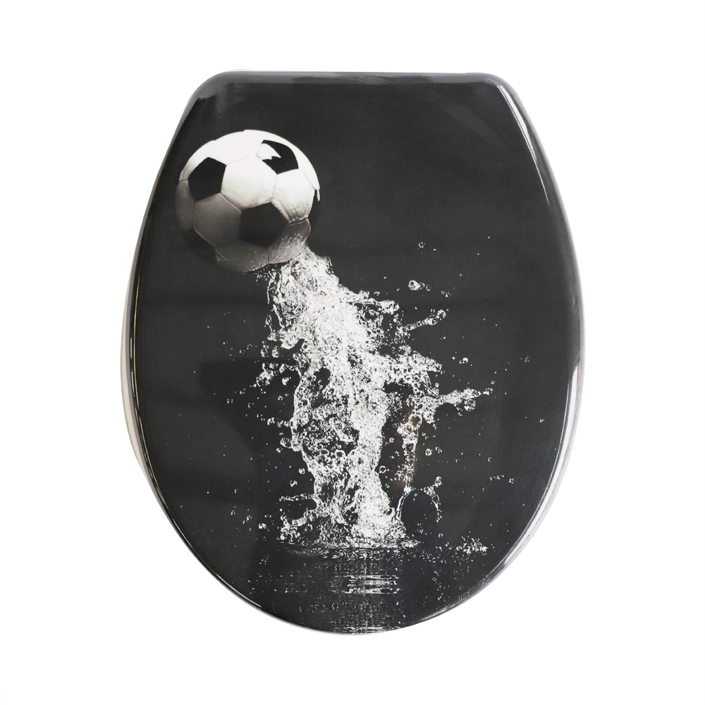 ခလုတ်တစ်ချက် အမြန်ထုတ်ပြီး Toilet Seat Cover အမည်းရောင်